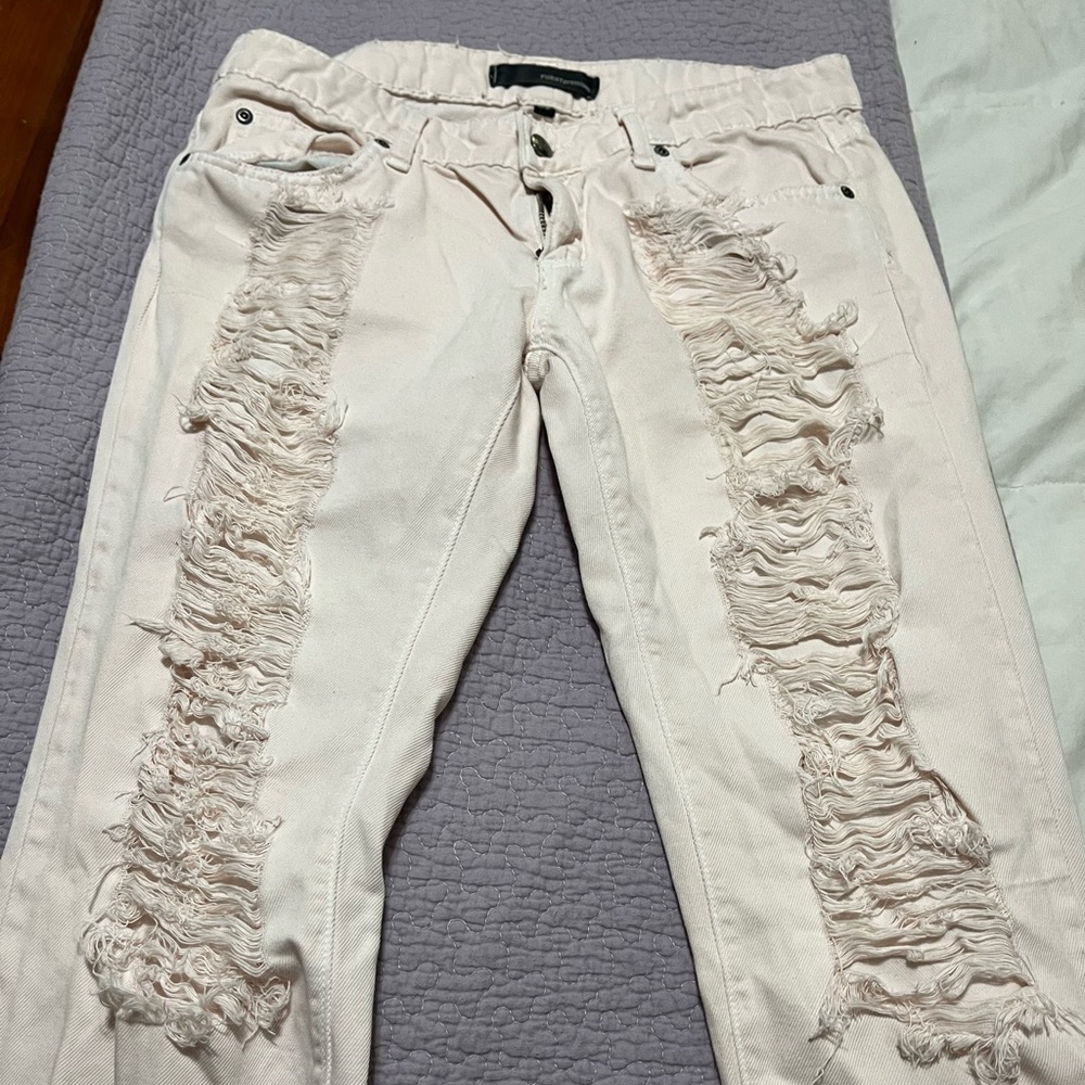 Furst premium pink shredded jeans